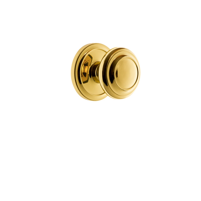 Grandeur Circulaire Rosette Privacy with Circulaire Door Knob, 2 3/4", Polished Brass