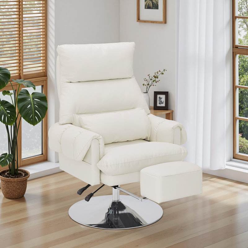 Fauteuil de beauté inclinable pour le visage avec pivot à 360 ° et repose-pieds rétractable, similicuir