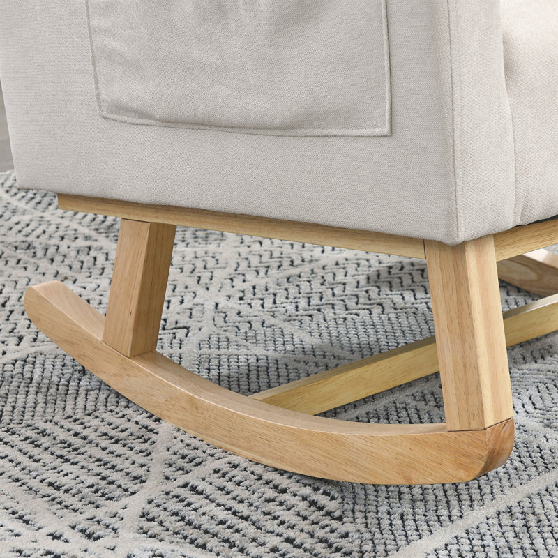 Fauteuil à bascule décontracté Janneke Welike, Velours beige