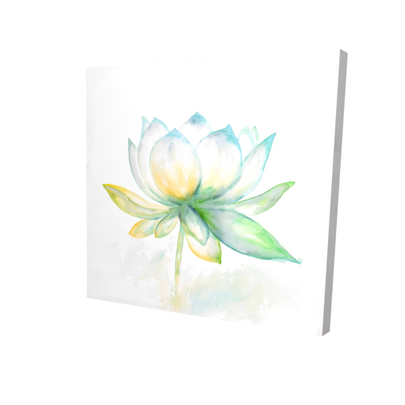 Toile fleur de lotus | Art mural botanique bleu pour la décoration intérieure
