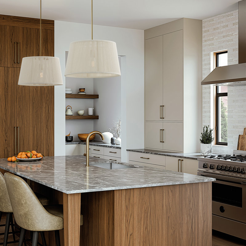 17.75" W x 10" H 1-Light Handcrafted Pendant in Matte Brass with Hand-wrapped Bleached Natural Rope, 17.75"W x 10"H