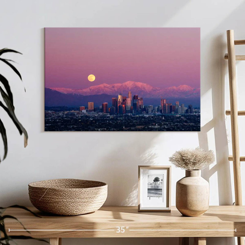 Pleine lune Nicci sur Los Angeles, H 16 po x l 24 po