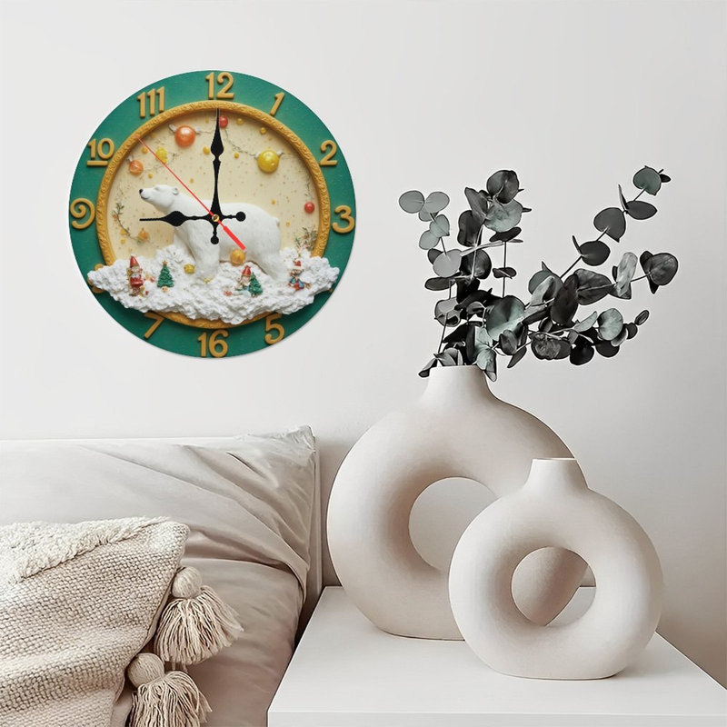 Horloge de Noël-Ours-polaire-Gnomes