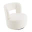 Fauteuil demi-tonneau pivotant en tissu Teddy