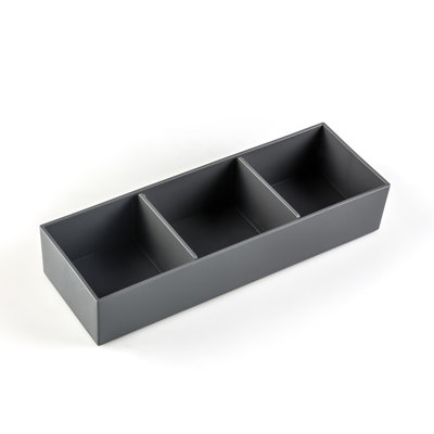 Boîtes de rangement en ABS pour la cuisine - gris foncé, 2, avec couvercles doubles sans effort et cloisons efficaces gris 2, planches de séparation pour utilisateurs
