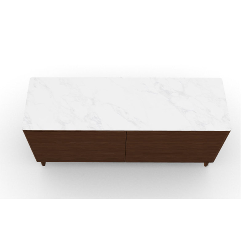 Commode 6 tiroirs Boston, Bois de noyer, Noyer