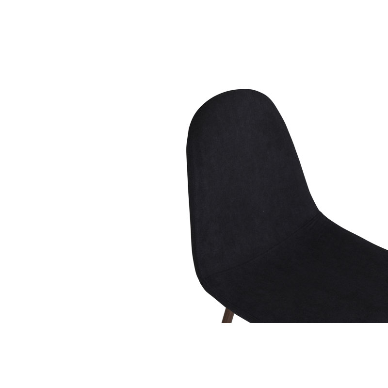 Anjalee 45.5cm H Polyester Blend Upholstered Side Chair, Black, Walnut