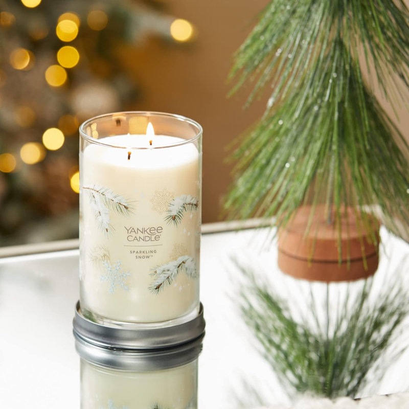 Bougie scintillante parfumée neige scintillante