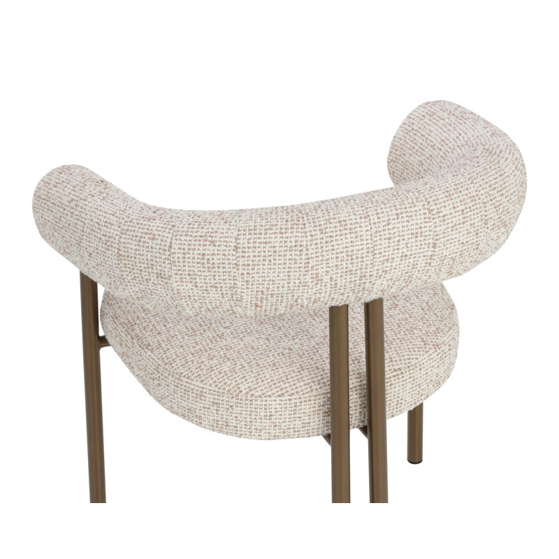 Oniva Upholstered Arm Chair, Noah Ecru, Antique Bronze