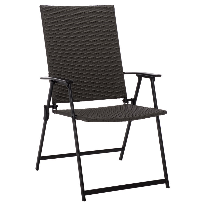 Simon Folding Chair Set Of 2, Black/Gray
