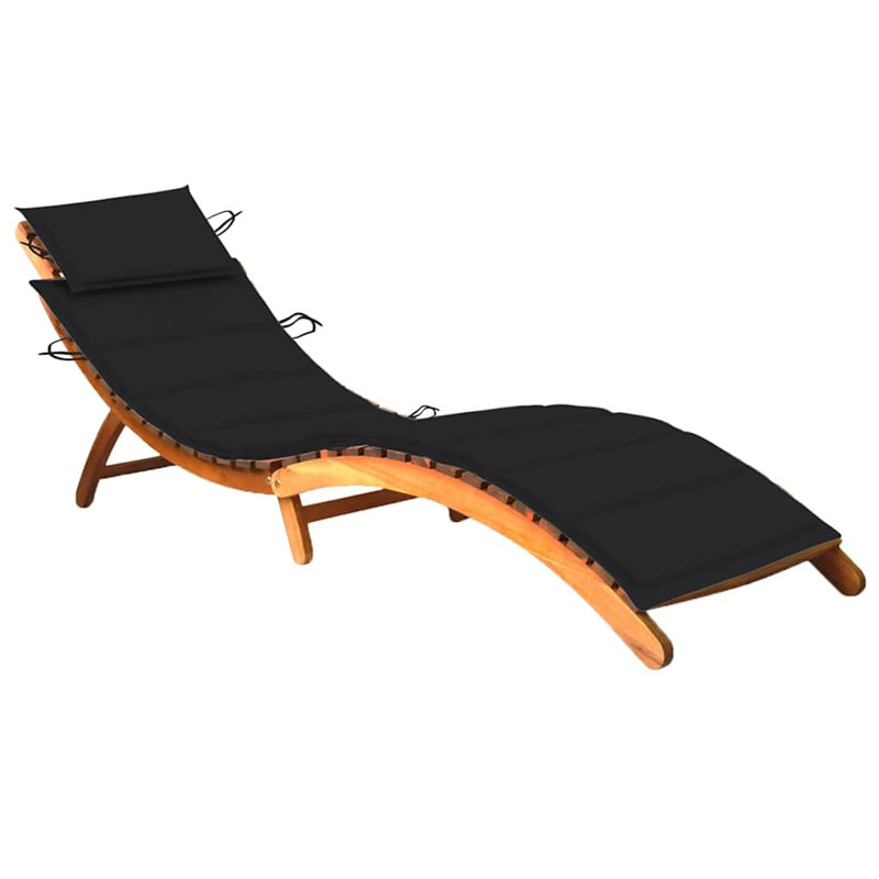 Méridienne d'extérieur pliable Sun Lounger, Noir