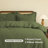 Dreamology Waffle Weave Duvet Cover, King Duvet Covers,100% Cotton Waffle Duvet Covers with Zipper Closure, Soft Luxury Textured & Breathable, 2 Pillow shams, 1 Duvet Cover (Green, King)-124137416-124137415