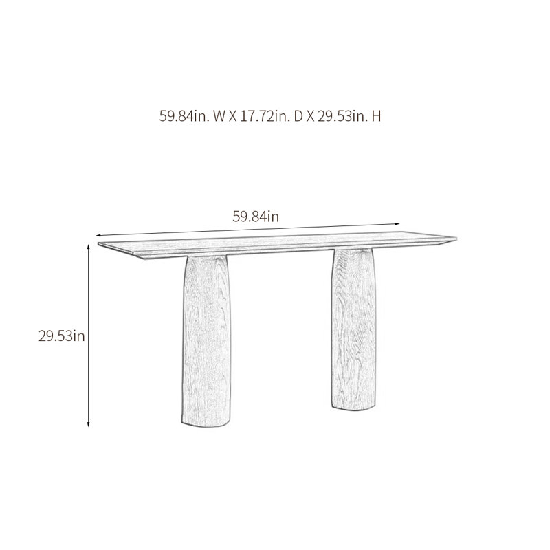 Modern High-End Solid Wood Console Table, Black