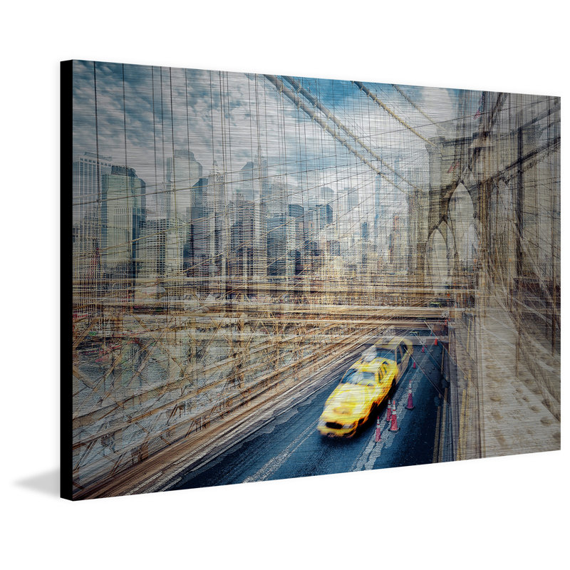 «The East River», reproduction sur métal, H 40 po x l 60 po x P 1,5 po