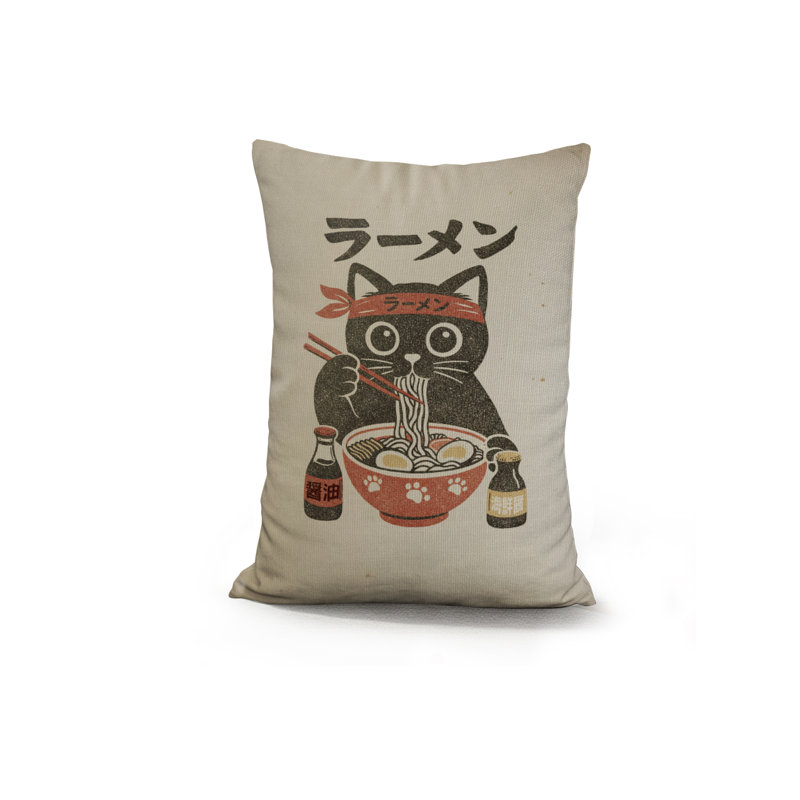 Oreiller en faux bois de lin Ramen Act