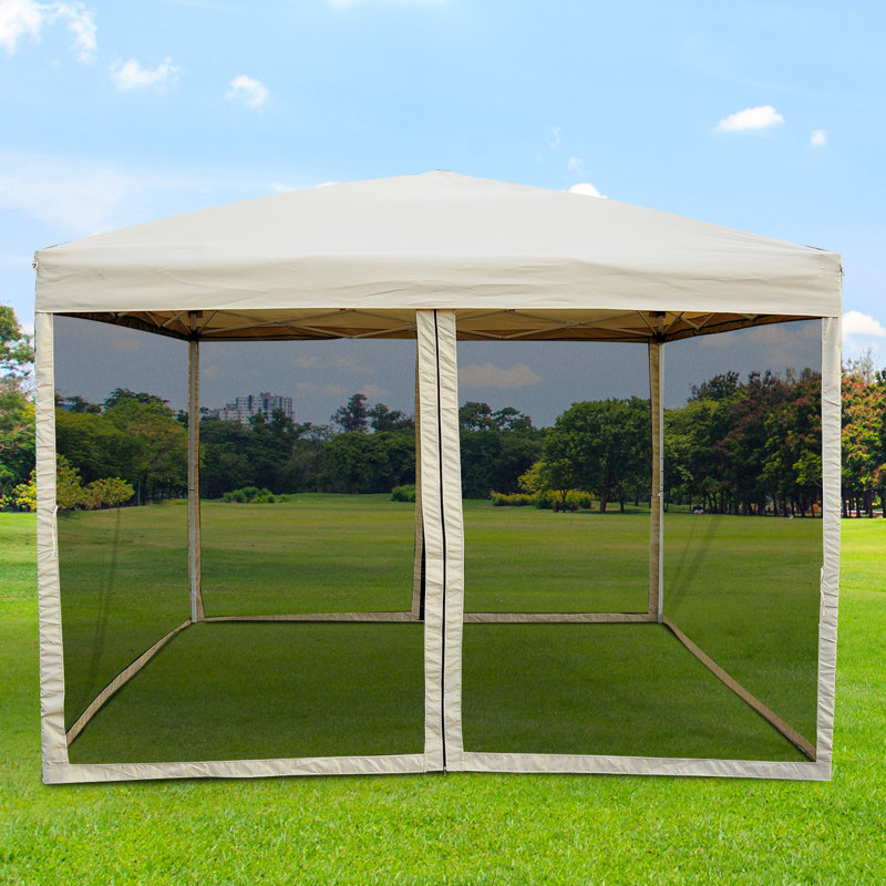 Zermeno 10' x 10' Pop Up Canopy Tent with Netting, Instant Screen House, Tents for Parties