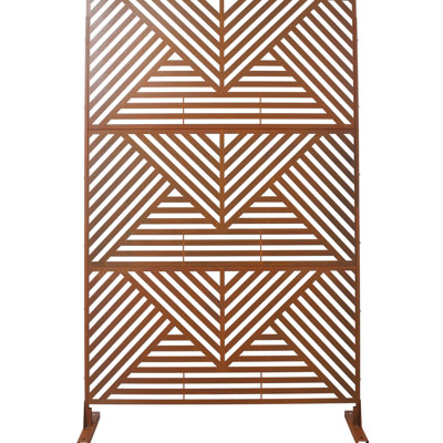 Clôture d'intimité 193 x 122 cm pour patio et pelouse - Panneaux en acier fini rouge rouille 193 x 122 cm, extérieur