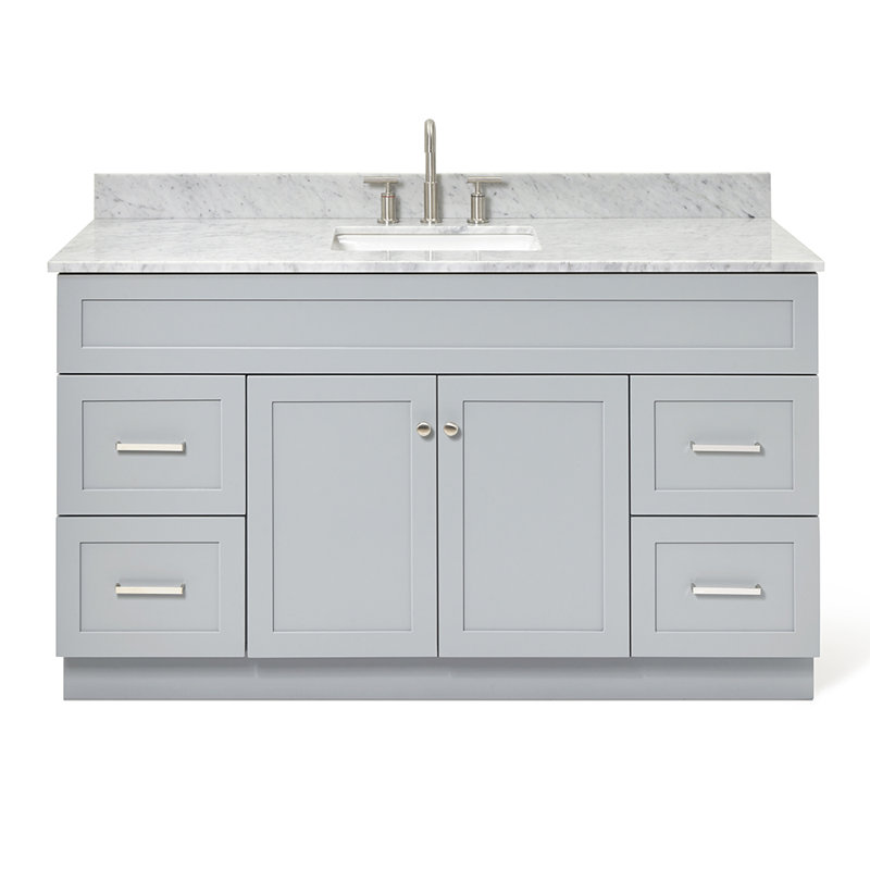 Ensemble de meuble-lavabo simple 61 po Partham, Gris
