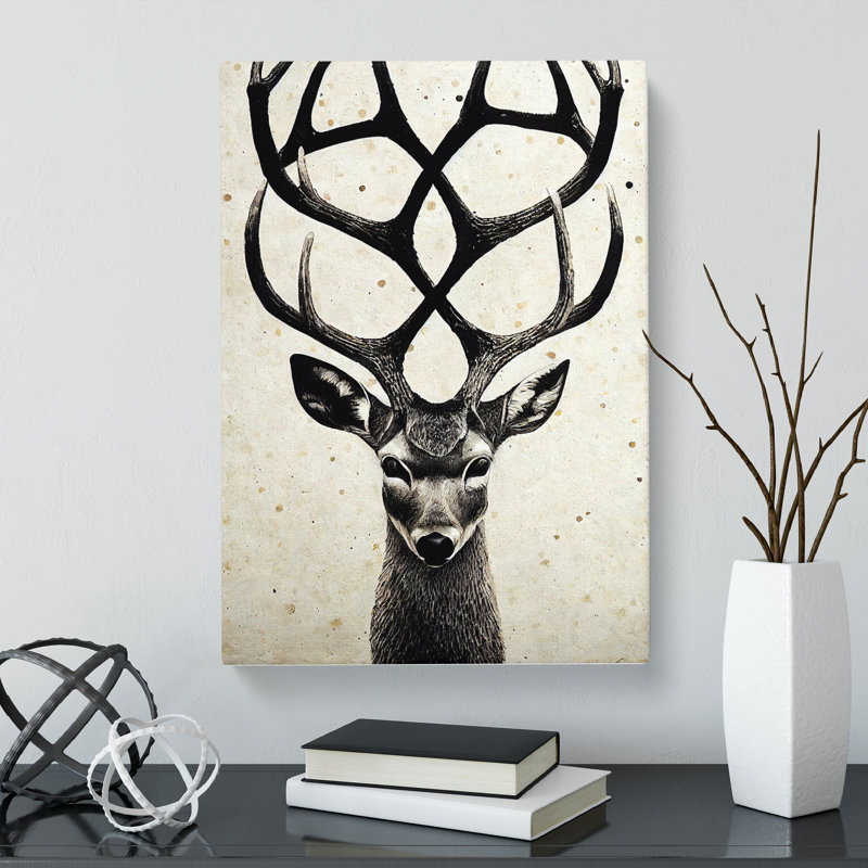 Deer Abstract Design Vol.2 - Wrapped Canvas, 60cm H x 40cm W x 3cm D