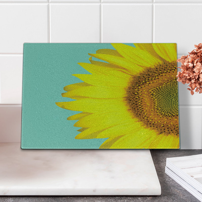 Planche à découper en verre trempé tournesol Ambesonne