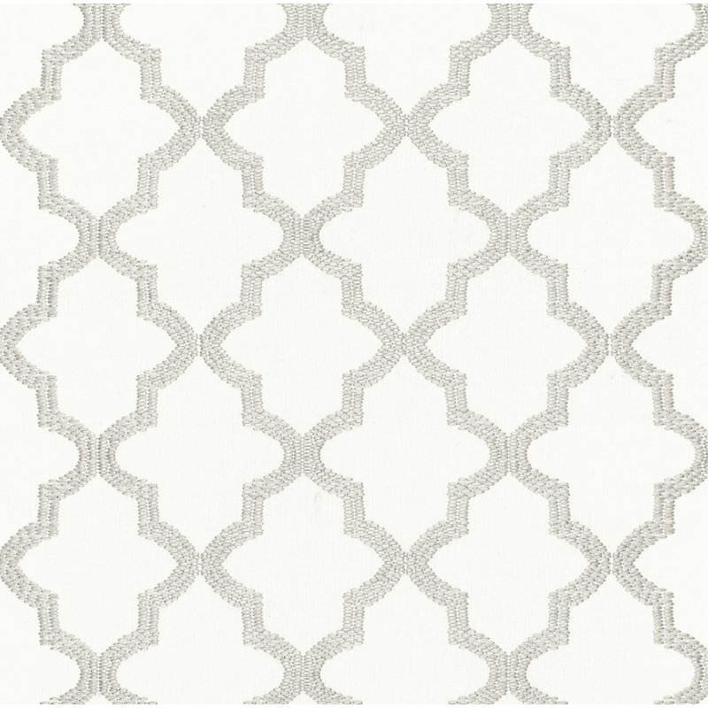 Tangier Embroidery Fabric, Silver