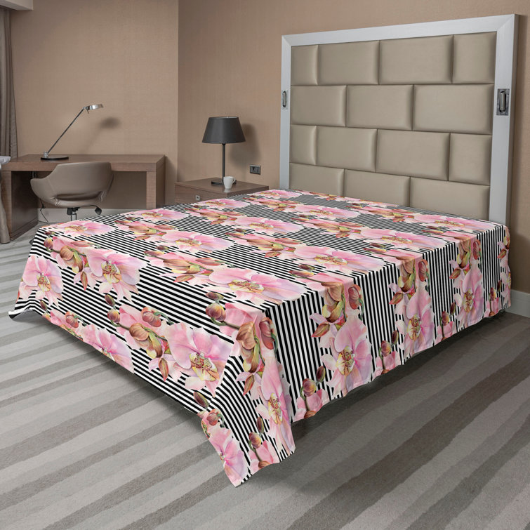Drap plat à motif floral bohème Ambesonne