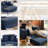 Masir Oversized Modular Lounge Chair, Convertible Sleeper Sofa with Ottoman & Cup Holders, Blue Corduroy.-1311000908