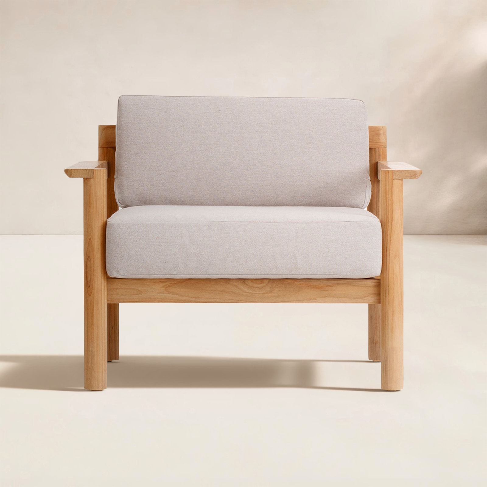Haven Teak Outdoor Lounge Chair , Sunbrella® Cushions Included, Sunbrella Ashe