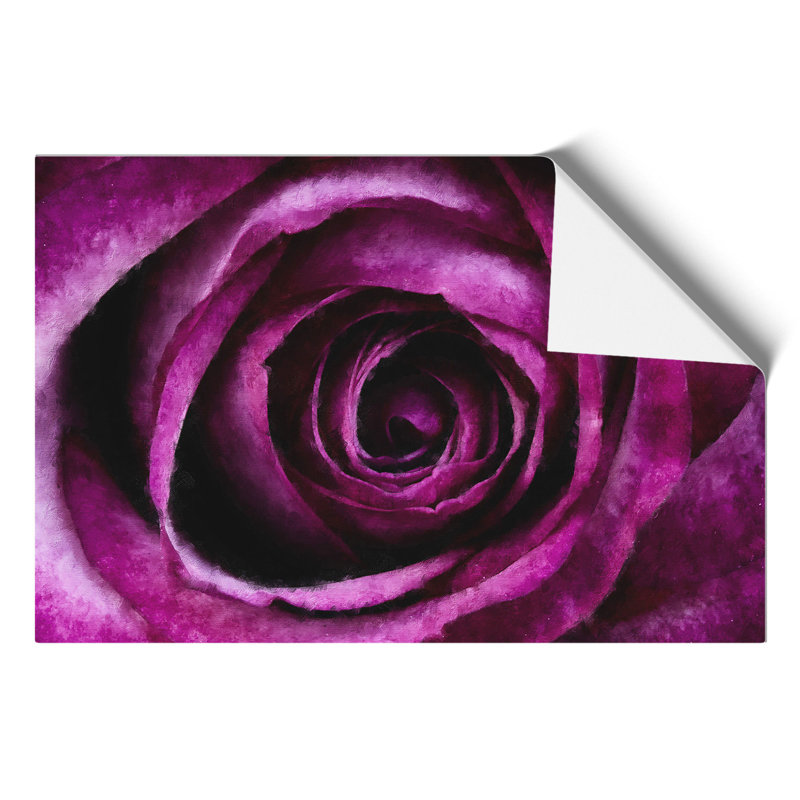 Purple Rose Flower Painting - Frameless Print, 30cm H x 42cm W x 0.1cm D