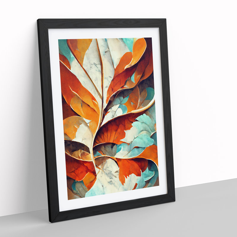 Leaf - Single Picture Frame Print, 64cm H x 46cm W x 2cm D, Black