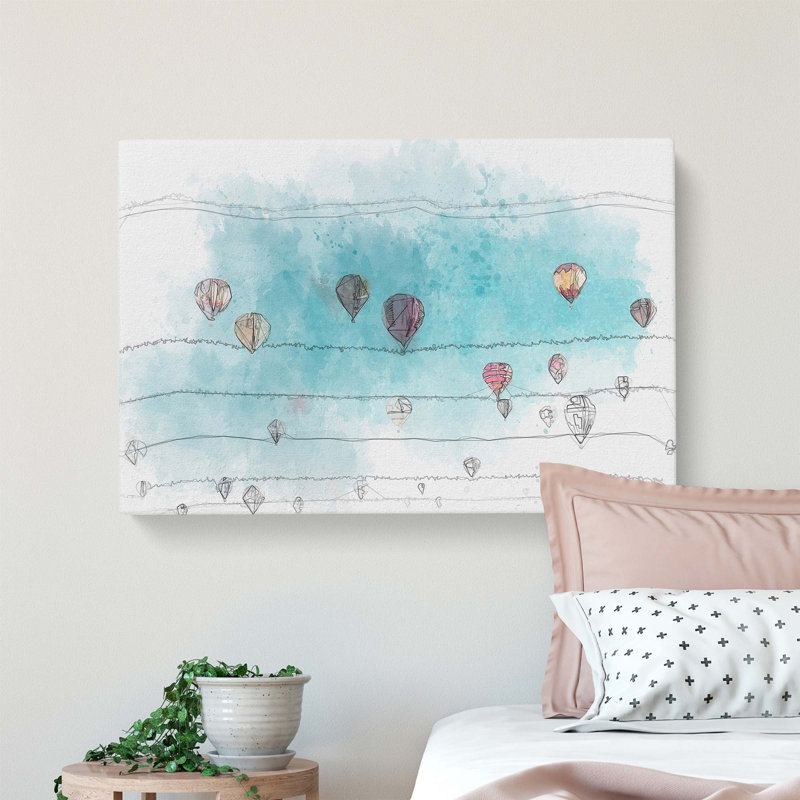 Going Up In A Hot Air Balloon - Wrapped Canvas Print, 61 cm H x 91.4 cm W