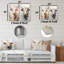 Beau portrait de bovin beige - ensemble de 2 décorations murales en métal-715095154