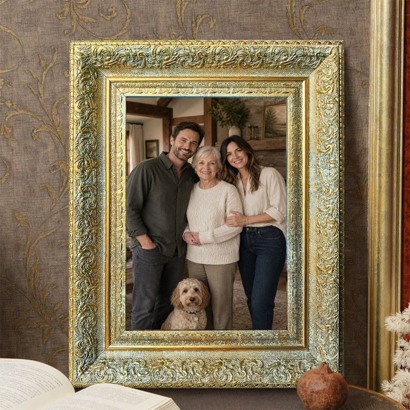 Cadre photo élégant 3 pièces 5 po x 7 po avec fixation murale ou antique