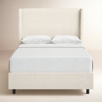 Tilly Linen Upholstered Wingback Bed