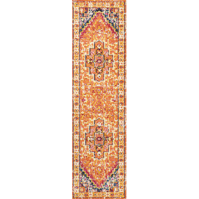 Tapis orange / bleu Dercyn