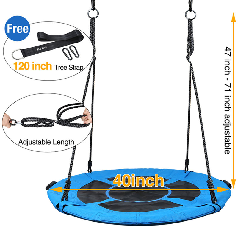 40 inch Oxford Cloth Web/Saucer Swing with Chains, Blue