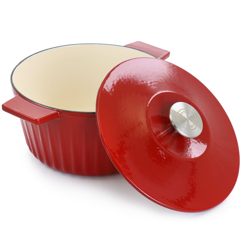 Red Enameled Cast Iron 3qt Non-stick Dutch Oven
