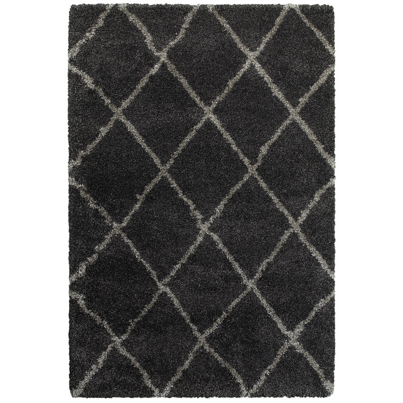 Tapis gris anthracite / gris Sayer, Rectangle 1 pi 10 po x 3 pi 3 po