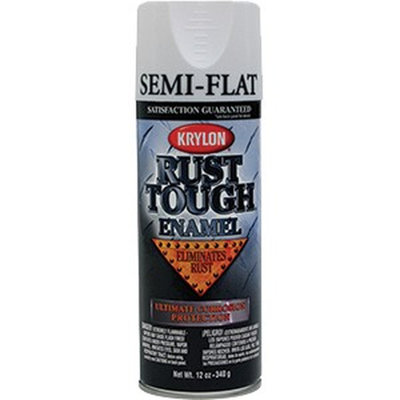 Krylon RTA9201 12Oz Semi Flat White Rust Tough Spray Paint-1PK
