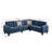 4 Piece Polyfiber Modular Sectional Sofa In Navy