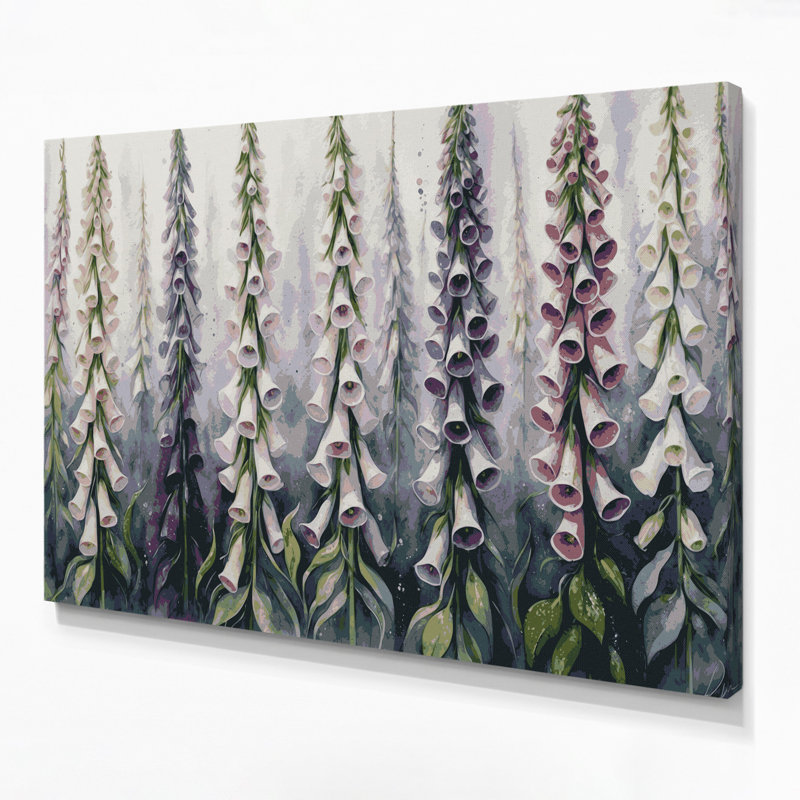Art mural sur toile Botanical Foxglove, H 12 po x l 18 po