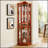 Glass Cabinet Lighted Corner Display Curio, Ideal for Showcasing Collectibles and Enhancing Home Decor.-343378310