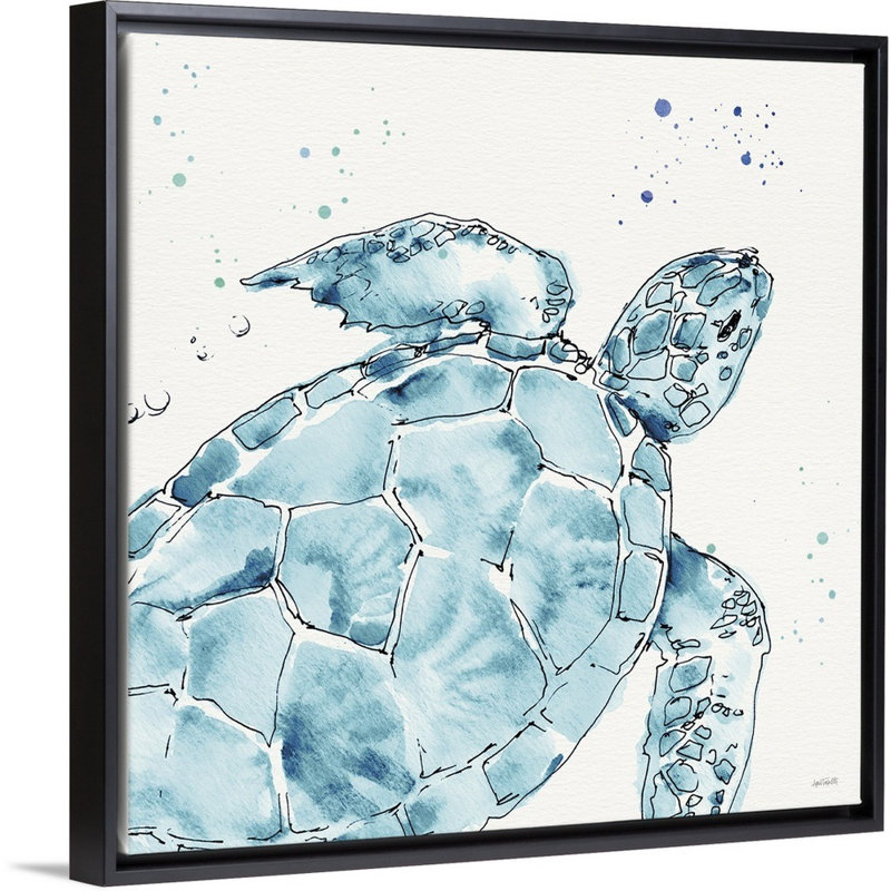 «Deep Sea IX» par Anne Tavoletti - reproduction d'art sur toile, Cadre flottant noir, H 18 po x l 18 po x P 1,75 po