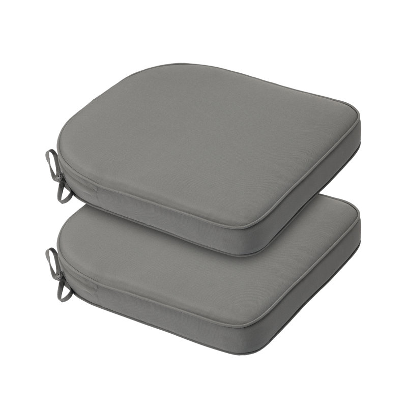 Outdoor 2'' Dining Chair Seat Cushion, Gray, 20" W x 19" D
