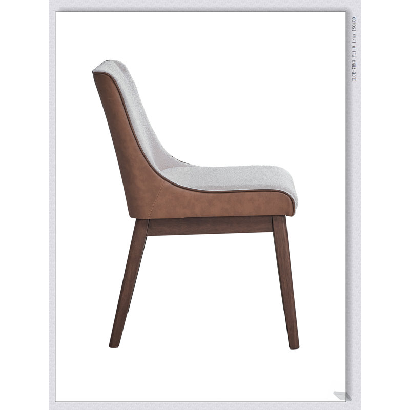 Ensemble de chaises d'appoint en velours brun et velours brun Ginny, finition noyer, confortable et élégant pour un usage domestique