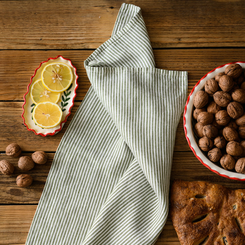 TWILL STRIPE GREEN Tablecloth
