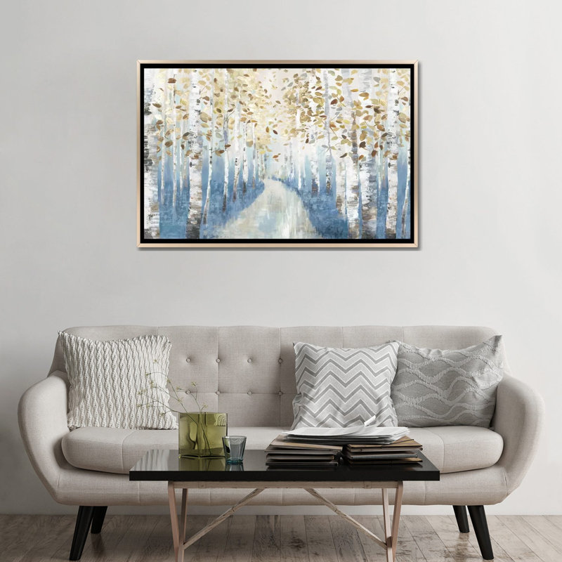 New Path I, H 32 po x l 48 po x P 1,5 po, Encadrement champagne, Pas de tapis