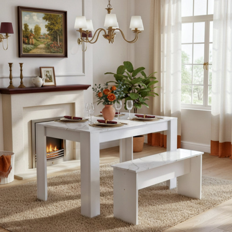 Rigoberto 4 - Person Dining Set, Grey