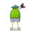 Metal Wondering Frog Statue, 13"H