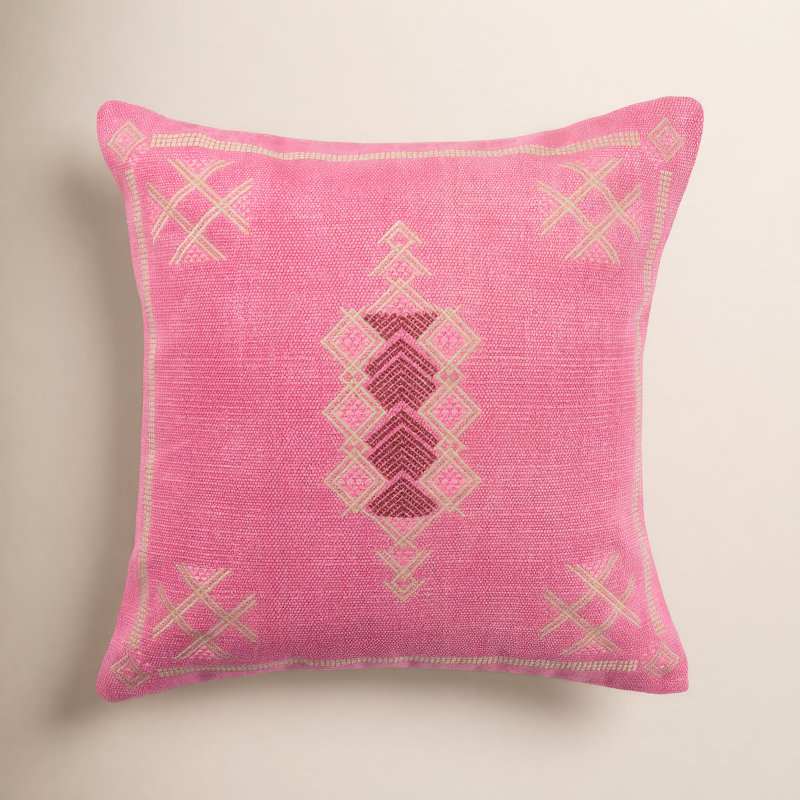 Coussin 100% laine Mikes, Polyester/ Bourre en polyester, Rose / brun clair